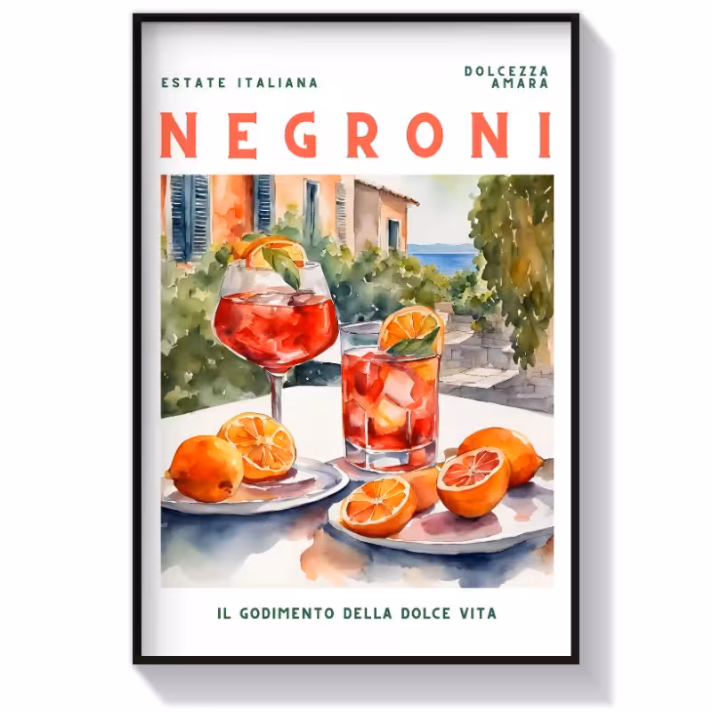 تابلو دکوری کافه طرح Negroni