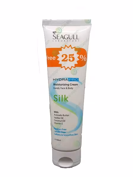 کرم مرطوب کننده صورت و بدن سی گل حجم 100 میل (25% رایگان)Seagull Silk Moisturizing Cream For Hands, Face & Body 100ml (25% Free)