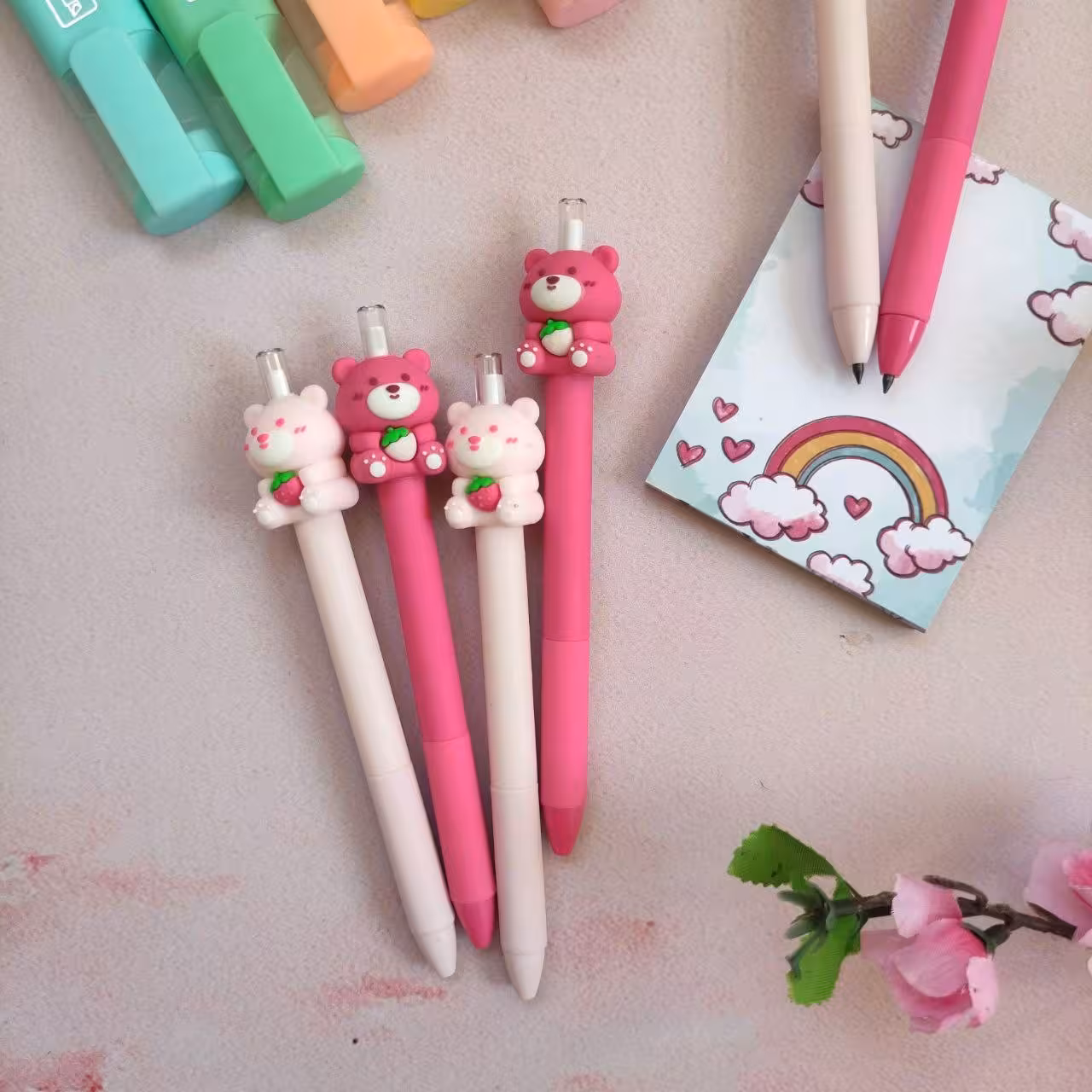 اتود بی نهایت طرح خرس توت فرنگی برند kuki 