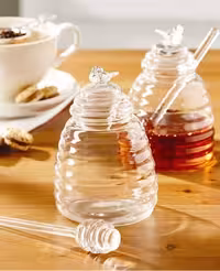 ظرف عسل خوری پیرکس قاشق دار