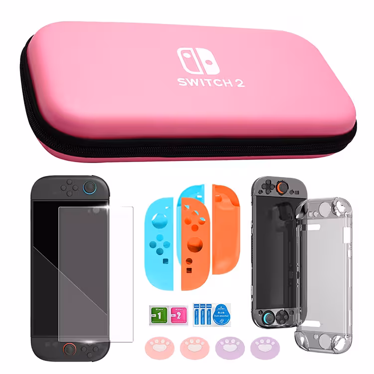 A-ONE-K 5 in 1 Accessory Kit for Nintendo Switch 2- Pink