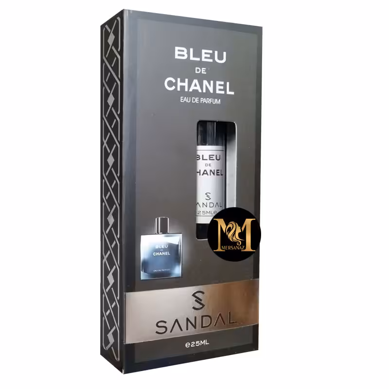 عطر جیبی مردانه صندل مدل شنل بلو حجم 25 میلی لیتر