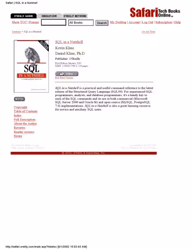 خرید و دانلود نسخه کامل کتاب SQL in a Nutshell: A Desktop Quick Reference