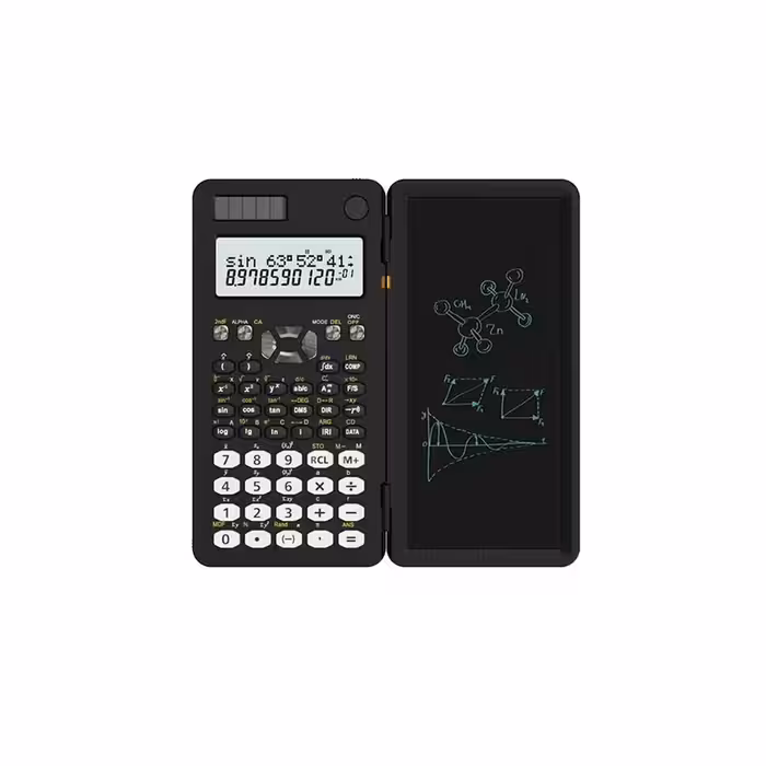 ماشین حساب به همراه پد یاد داشت گرین لاین مدل Green Lion Scientific Calculator & Writing Pad GNSCALWPAD