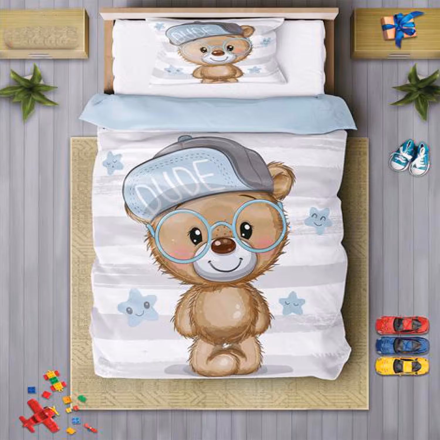 سرویس روتختی پسرانه چیداری مدل 7162 یک نفره چهار تکه