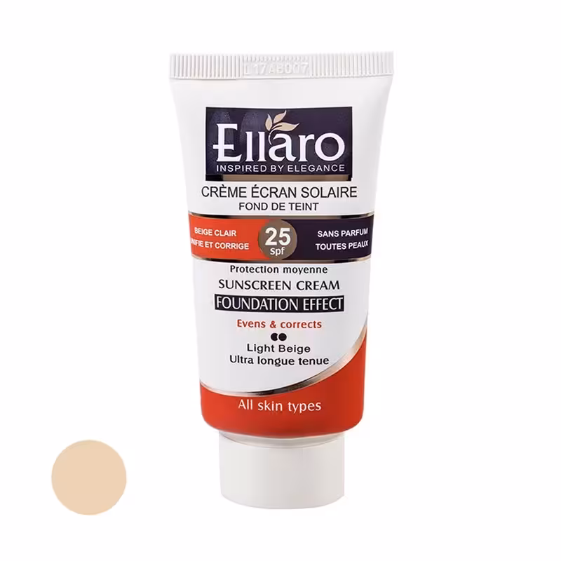 کرم ضد آفتاب رنگی الارو SPF25 سری Foundation Effect مدل Light Beige