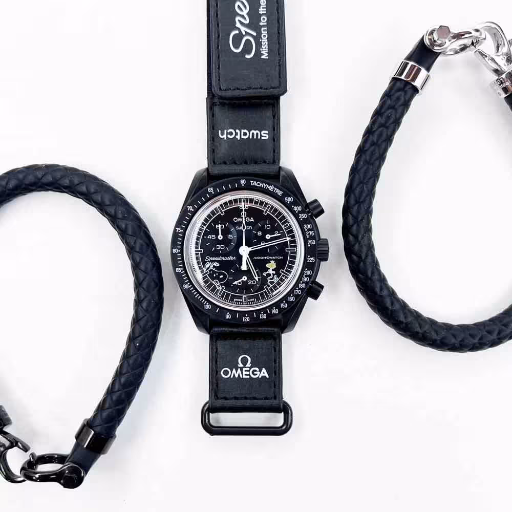 ساعت امگا سواچ تمام مشکی اسنوپی Snoopy