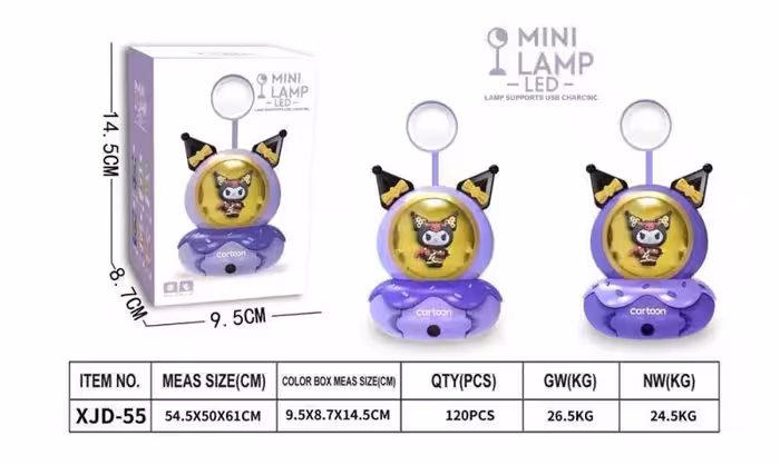 چراغ مطالعه فانتزی کرومی جامدادی تراش دار شارژی 55