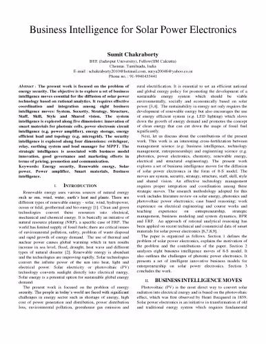 خرید و دانلود نسخه کامل کتاب Business Intelligence for Solar Power Electronics