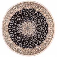 فرش نایین دستبافت دایره ای نه متری طرح ترنج