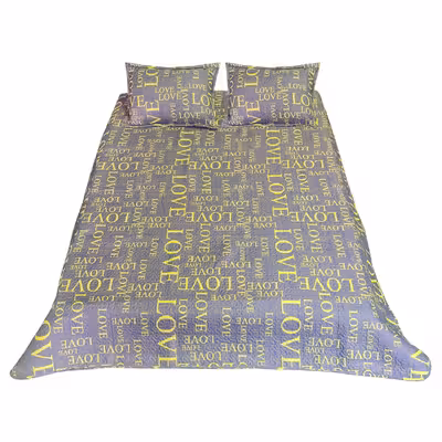 سرویس خواب سندس مدل پنبه دوزی love دونفره 3 تکه