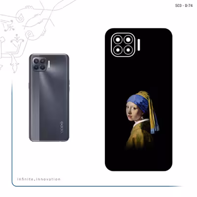 برچسب پوششی ماهوت مدل Girl with a Pearl Earring of Vermeer مناسب برای گوشی موبایل اپو A93