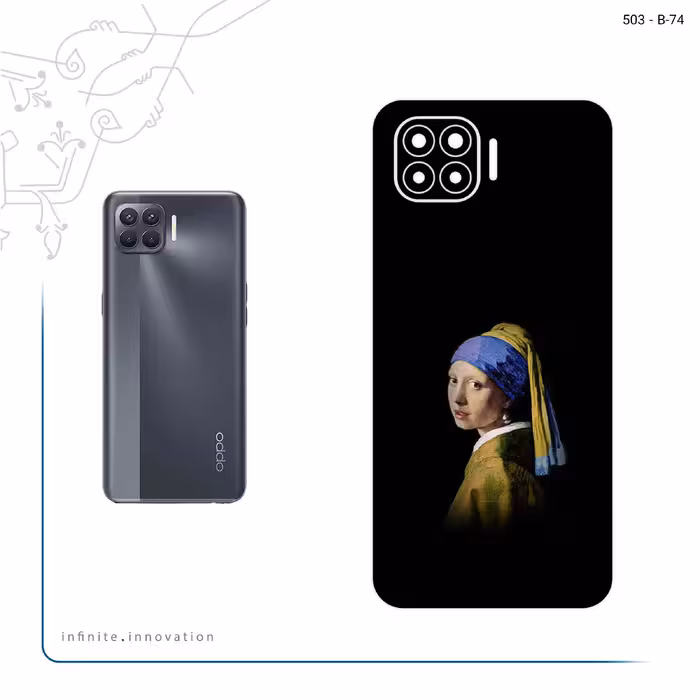 برچسب پوششی ماهوت مدل Girl with a Pearl Earring of Vermeer مناسب برای گوشی موبایل اپو A93