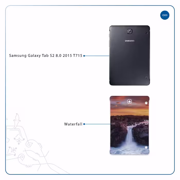 برچسب پوششی ماهوت مدل Waterfall مناسب برای تبلت سامسونگ Galaxy Tab S2 8.0 2015 T715