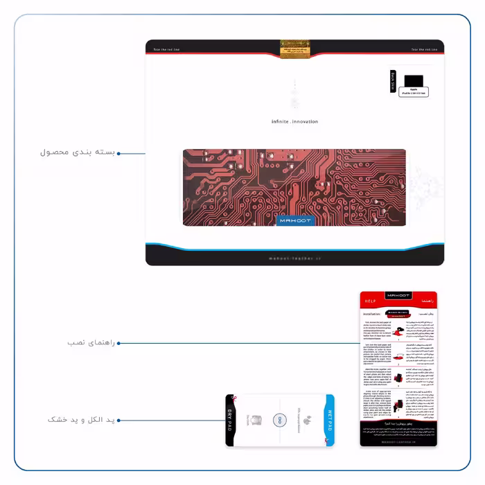 برچسب پوششی ماهوت مدل Red Printed Circuit Board مناسب برای تبلت اپل iPad Air 2 2014 A1566