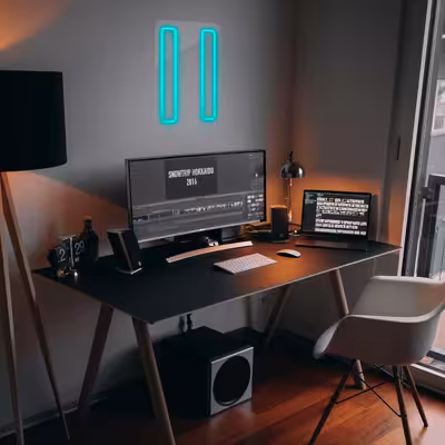 چراغ دیواری نئون دیزاین مدل Pause_TBL