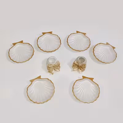 مجموعه ظروف هفت سین 17 پارچه مدل صدف