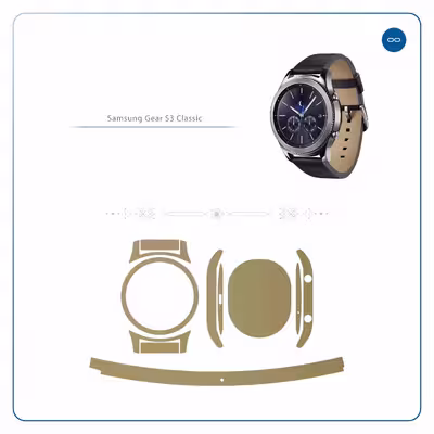 برچسب ماهوت طرح Matte-Gold مناسب برای ساعت هوشمند سامسونگ Galaxy Gear S3 Classic