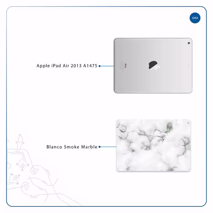 برچسب پوششی ماهوت مدل Blanco-Smoke-Marble مناسب برای تبلت اپل iPad Air 2013 A1475