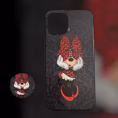 کاور طرح میکی موس مدل FANT8 مناسب برای گوشی موبایل اپل IPHONE 12 PRO MAX به همراه پایه نگهدارنده
