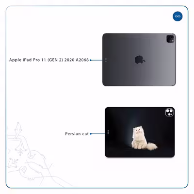 برچسب پوششی ماهوت مدل Persian cat مناسب برای تبلت اپل iPad Pro 11 (GEN 2) 2020 A2068