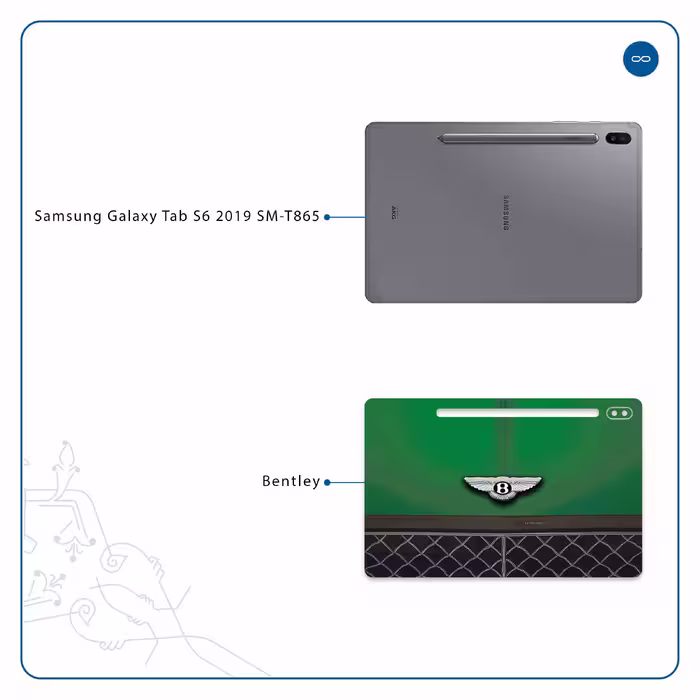 برچسب پوششی ماهوت مدل Bentley مناسب برای تبلت سامسونگ Galaxy Tab S6 2019 SM-T865