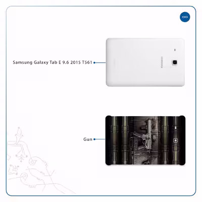 برچسب پوششی ماهوت مدل Gun مناسب برای تبلت سامسونگ Galaxy Tab E 9.6 2015 T561