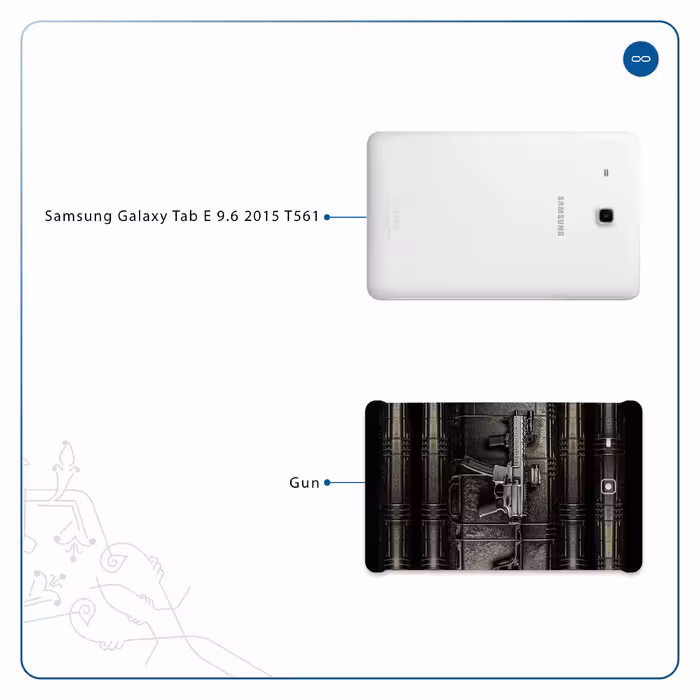 برچسب پوششی ماهوت مدل Gun مناسب برای تبلت سامسونگ Galaxy Tab E 9.6 2015 T561