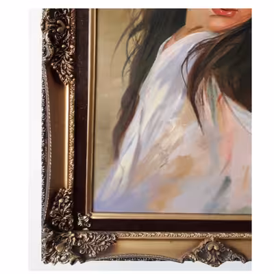 تابلو نقاشی رنگ روغن طرح دختری تکیه بر درخت