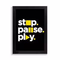 تابلو تایپوگرافی طرح stop pause play کد PF-15064