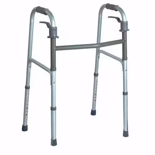 واکر آلومینیومی درجه یک ایرانی تاشو بدون چرخ قابل تنظیم ارتفاع تحمل وزن 120 کیلوگرم