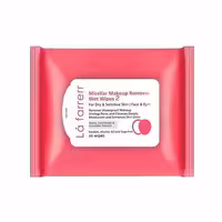 دستمال مرطوب پاک کننده آرایش لافارر 2 مناسب پوست خشک و حساس بسته 20 عددی