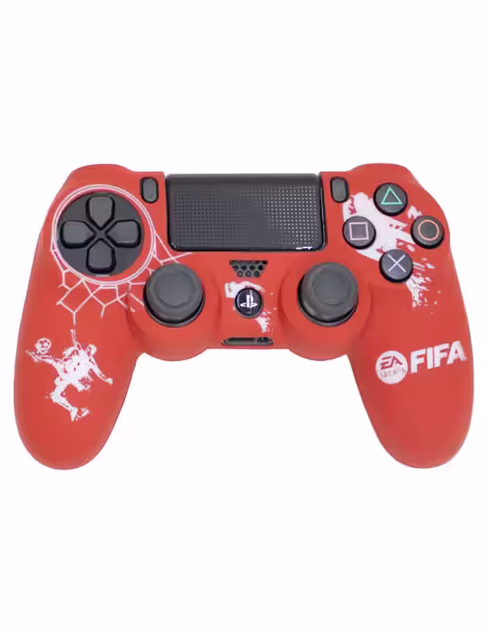 روکش محافظ دسته PS4 لیزری قرمز سفید طرح فیفا کد 02