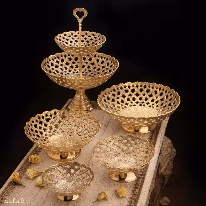 ست پذیرایی برنجی طلایی کد 314