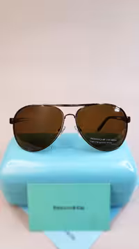 عینک آفتابی اورجینال Porsche فریم فلزی قهوه ای UV 400