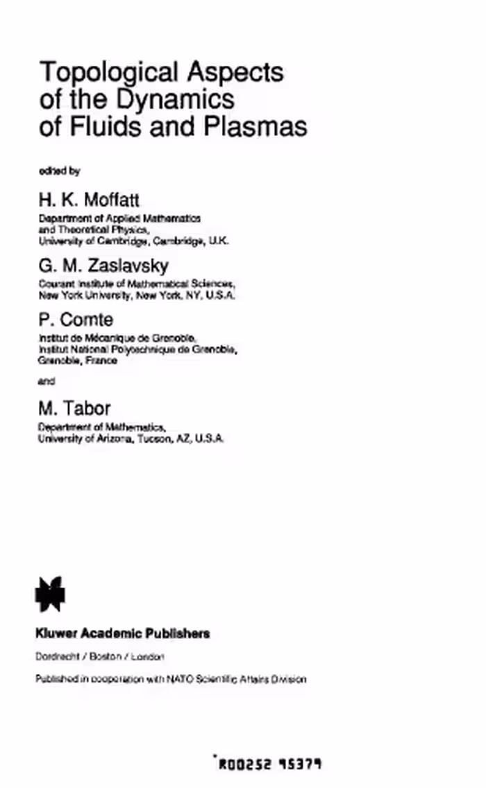 خرید و دانلود نسخه کامل کتاب Topological aspects of the dynamics of fluids and plasmas