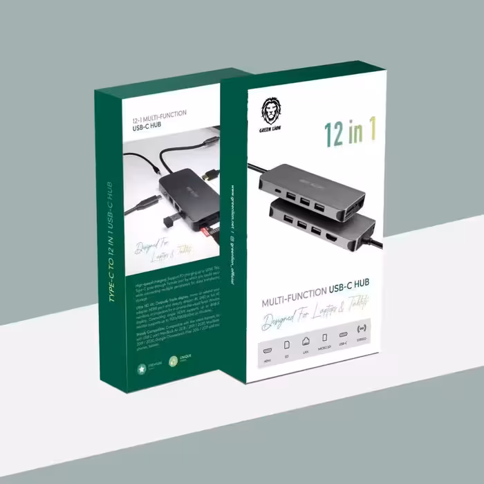 هاب چندکاره 12 در 1 تایپ سی گرین Green multi-function usb-c HUB 12in1