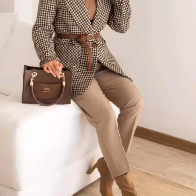 مانتو شلوار زنانه کرپ مدل مازراتی کمربند دار مجلسی گرم پیچازی