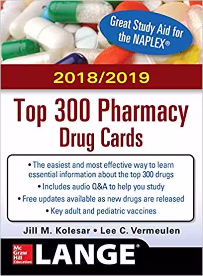 خرید و دانلود نسخه کامل کتاب McGraw-Hill's 2018/2019 Top 300 Pharmacy Drug Cards 4th Edition