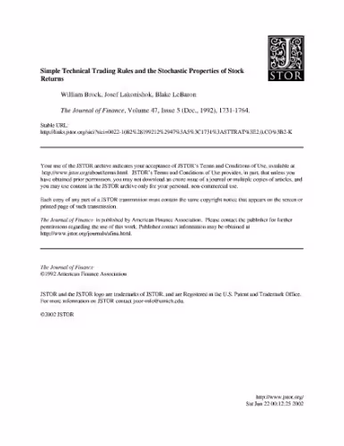 خرید و دانلود نسخه کامل کتاب Simple Technical Trading Rules And The Stochastic Properties