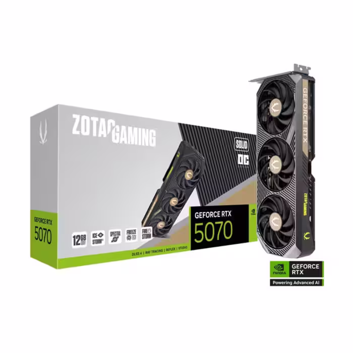 قیمت کارت گرافیک مدل ZOTAC GeForce RTX 5070 SOLID OC 12GB