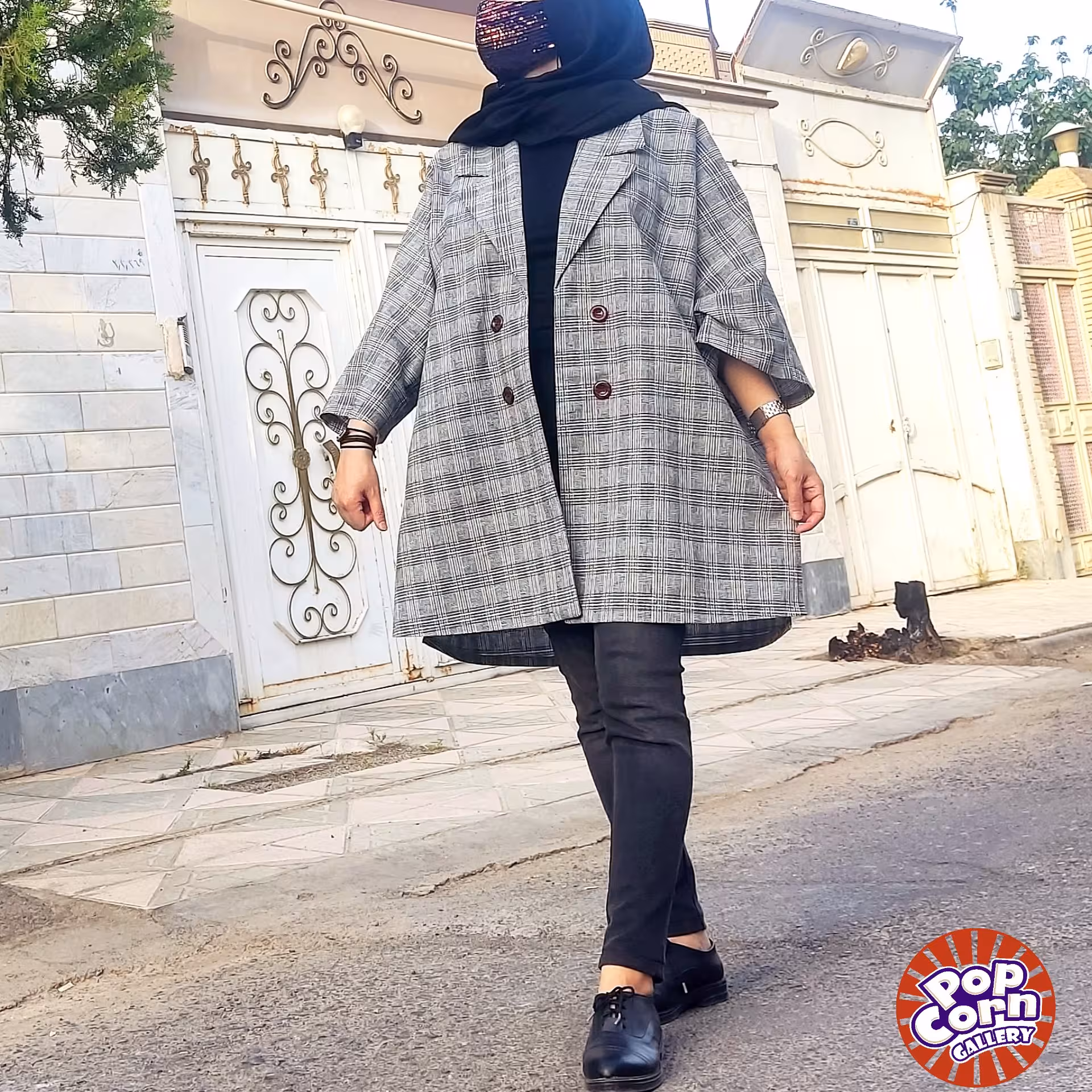مانتو کیمونو یقه انگلیسی جنس لینن ترک