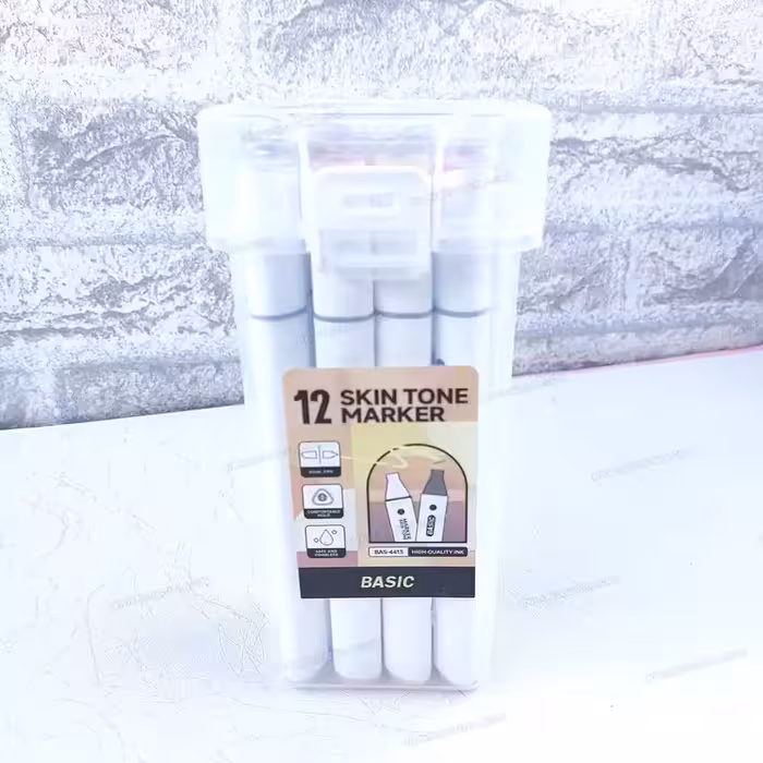 ماژیک راندو ( دو سر ) 12 رنگ پوست بیسیک BASIC