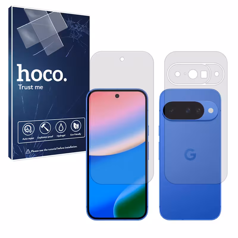 گلس صفحه نمایش و پشت گوشی گوگل Pixel 10 مدل شفاف برند هوکو کد SS