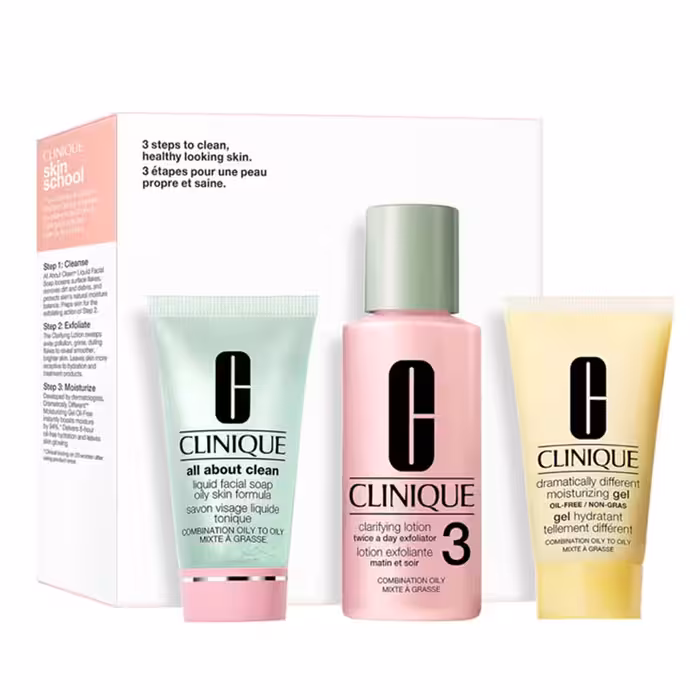 پک مراقبت 3 مرحله ای پوست کلینیک مخصوص پوست های مختلط تا چرب (Clinique 3 Steps Kit Number3)