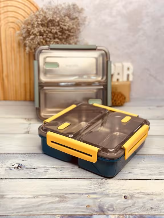 لانچ باکس داخل استیل مربعی کد 3762