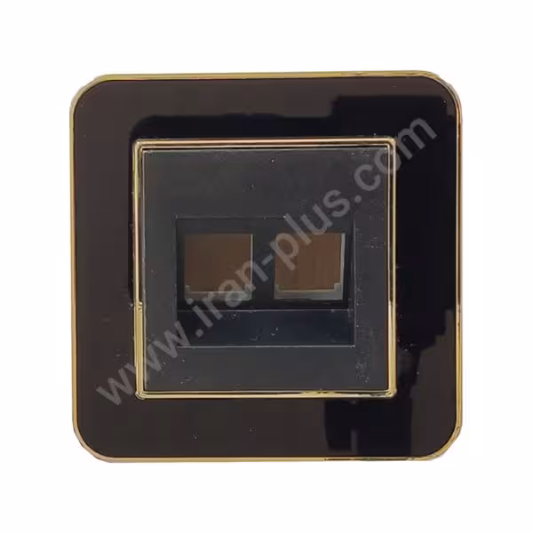 شبکه دوسوکت cat6 cat6 مدل ارس مشکی طلایی میانی مشکی