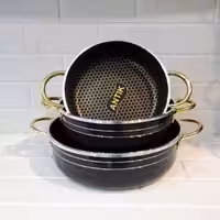 سه تابه دو دسته طرح چدن زنبوری (آنتیک)