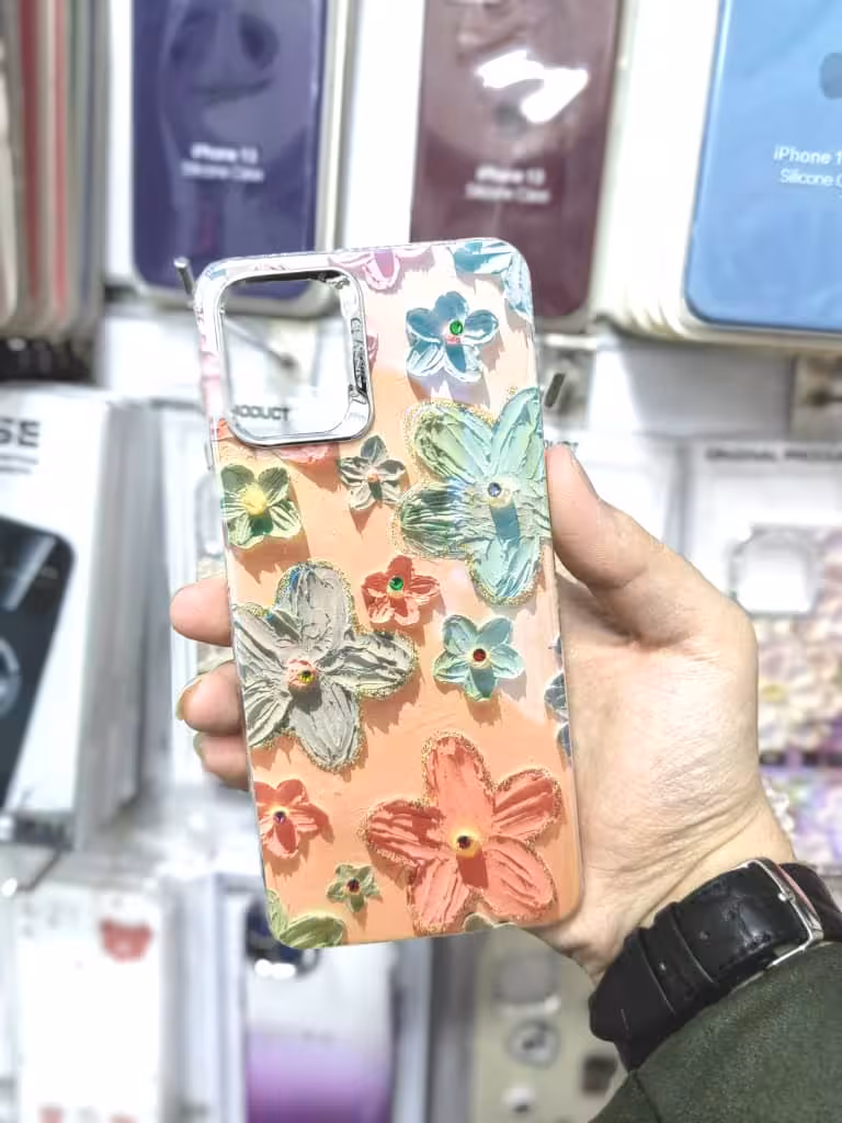 قاب ابرنگی طرح گل سامسونگ A12,M12Samsung A12, M12 flower design e-color frame