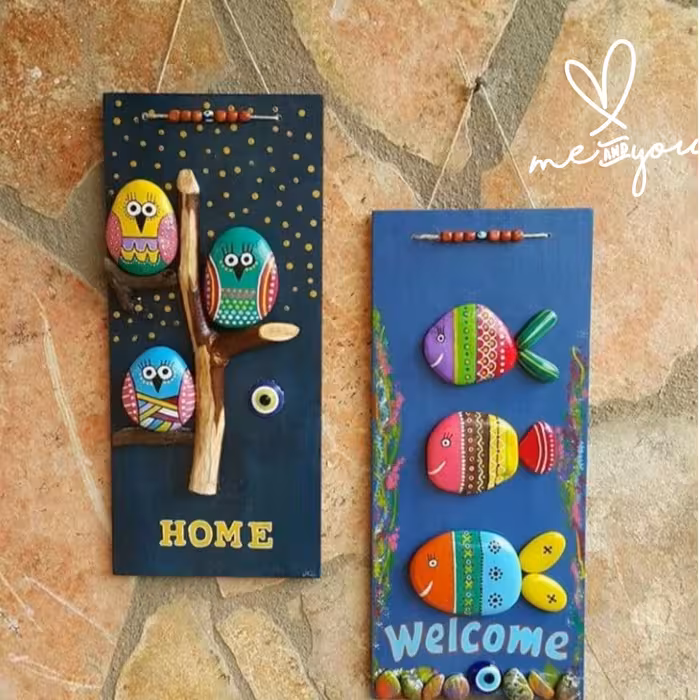 نقاشی سنگ طرح welcome کد 03